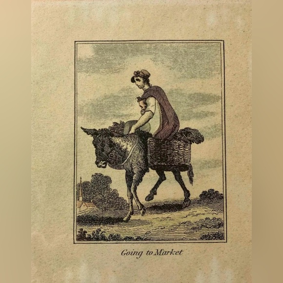Antique Etchings Pair of Provincial Farm and Family Life 6” X 4.75” Humorous NIP - Picture 3 of 9